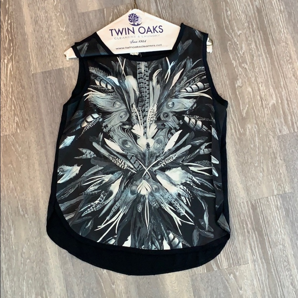 Multi-colored silky sleeveless top